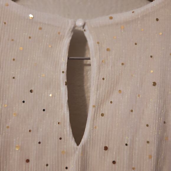 Baltic Born Grace Sparkle Maxi Dress Womens S Ivory Side Slit Floor Length - Picture 8 of 12